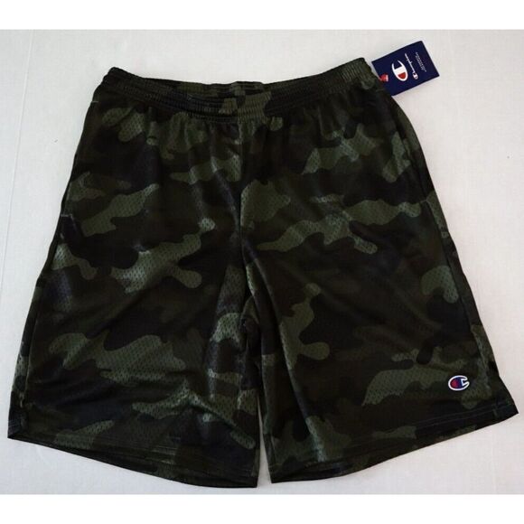Champion 81622P 407Q88 Men's Sz Medium Camo Ammo Cargo Olive 9" Mesh Shorts - Picture 1 of 7
